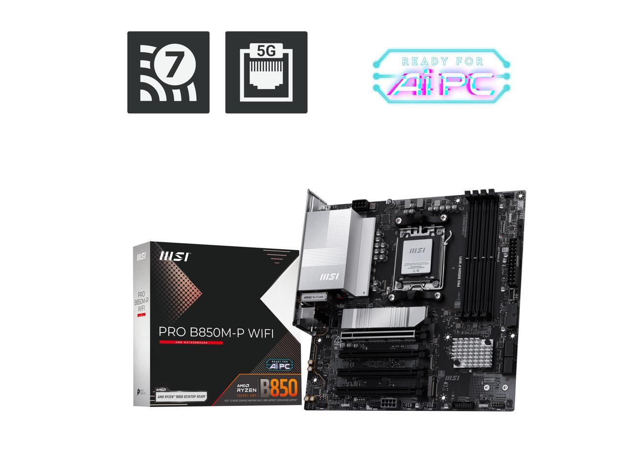 Am5 Micro Atx Pcie 5.0 Motherboard - MSI PRO B850M-P WIFI AM5 AMD