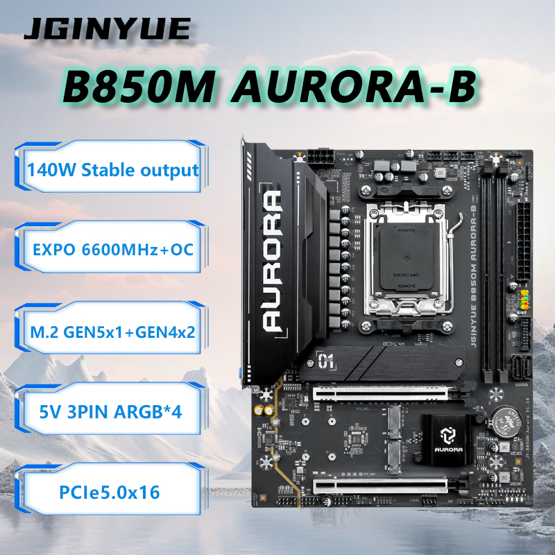 JGINYUE B850M AURORA-B New Mot - đánh giá và giá Am5 Micro Atx Pcie 5.0 Motherboard