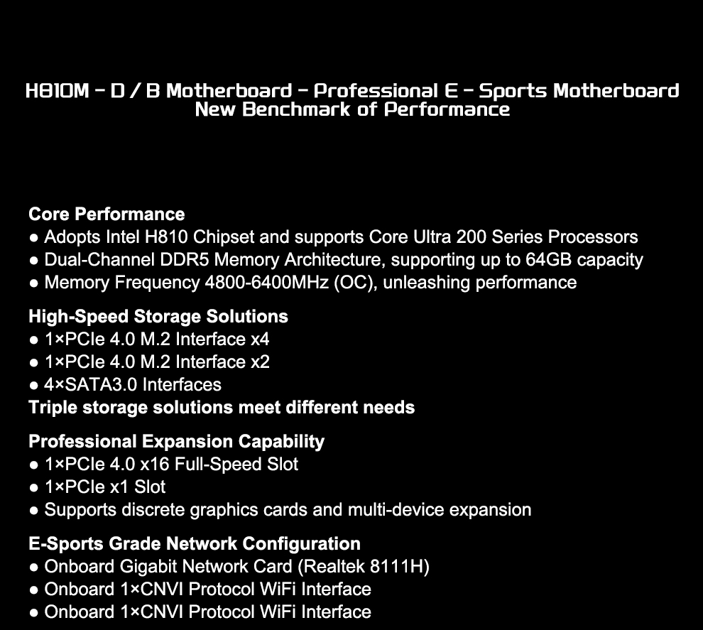 JGINYUE H810M-D/B M-ATX Gaming - đánh giá và giá Lga1851 Gaming Motherboard