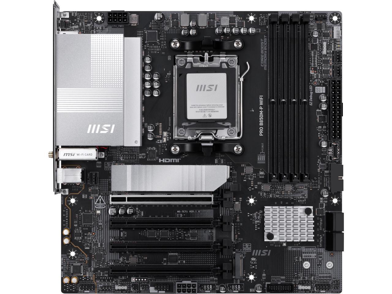 MSI PRO B850M-P WIFI AM5 AMD B - đánh giá và giá Am5 Micro Atx Pcie 5.0 Motherboard
